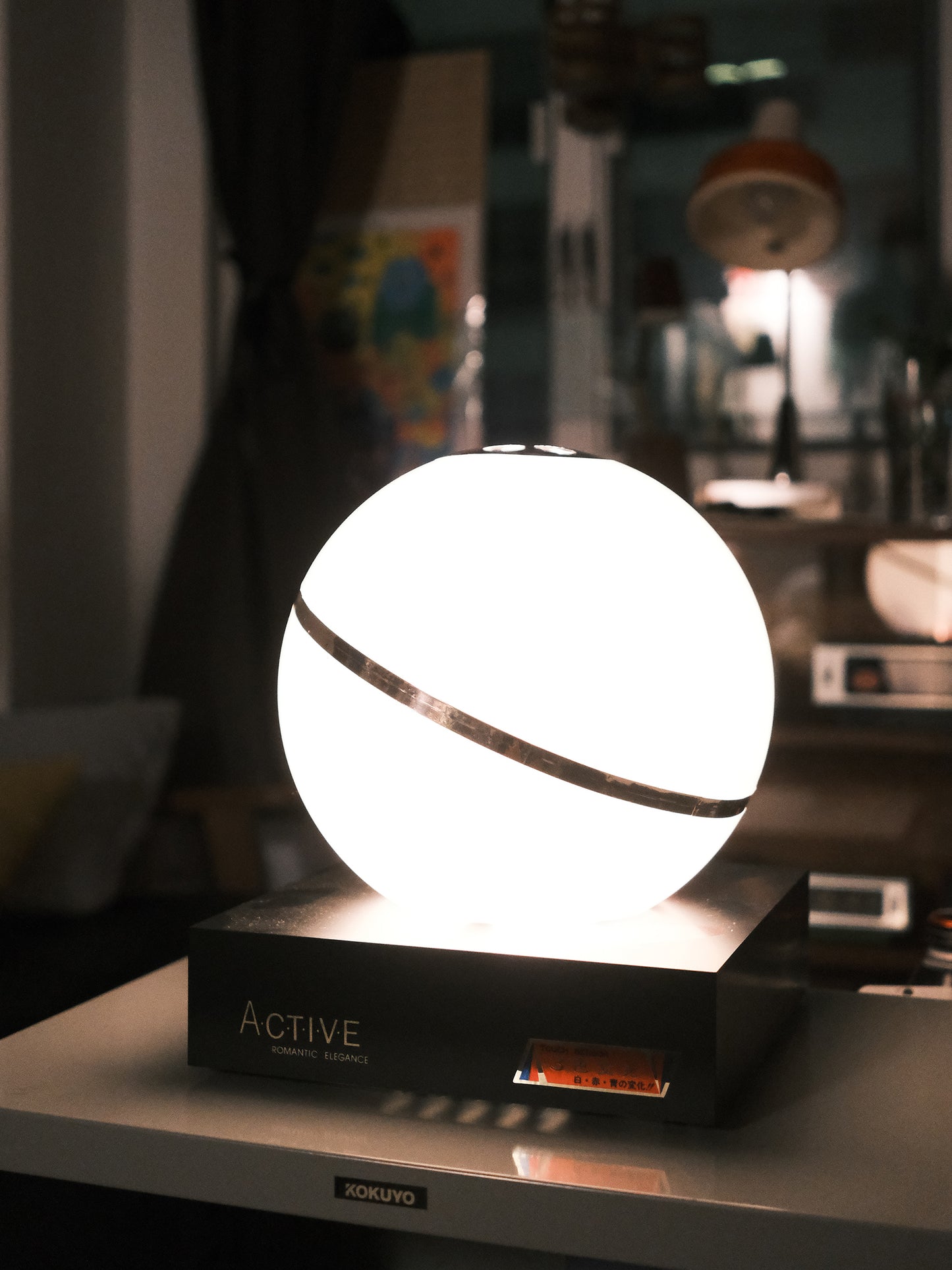 日本 昭和 圓形球狀 Touch Sensor Light 三色 觸控感應燈 擡燈 Lamp