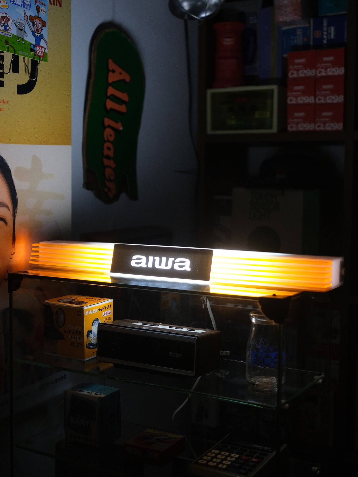 日本 AIWA 店鋪用 廣告 電飾 電光 看板 發光燈箱