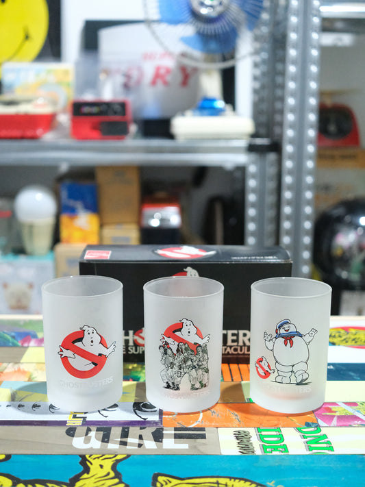 全新品 1984 可口可樂 Ghostbusters 捉鬼敢死隊 電影插圖 玻璃水杯 冰杯 三個套裝