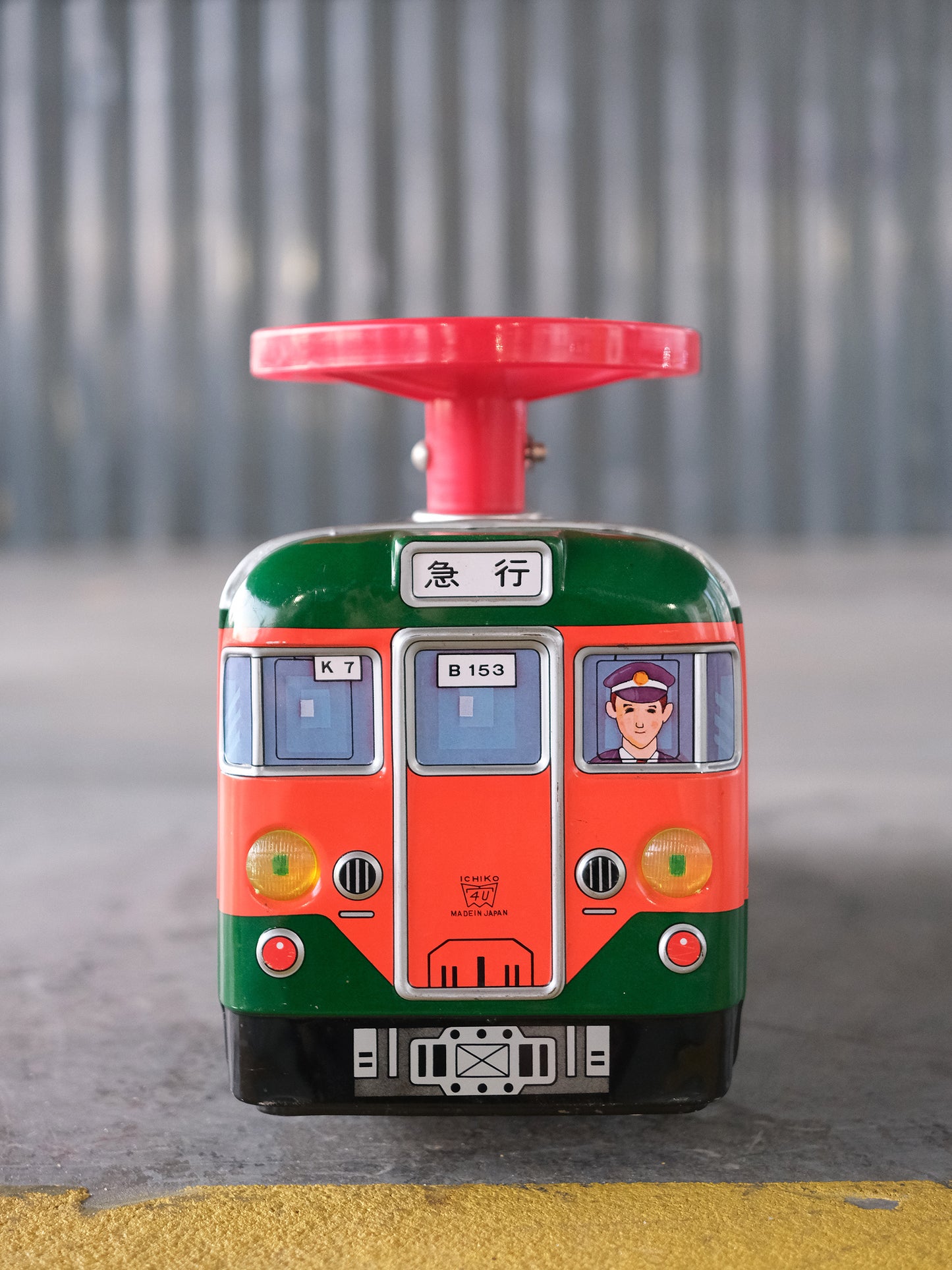 日本 イチコー 急行電車 JR 連軚盤 長 49 cm 鐵皮 火車 擺設 玩具