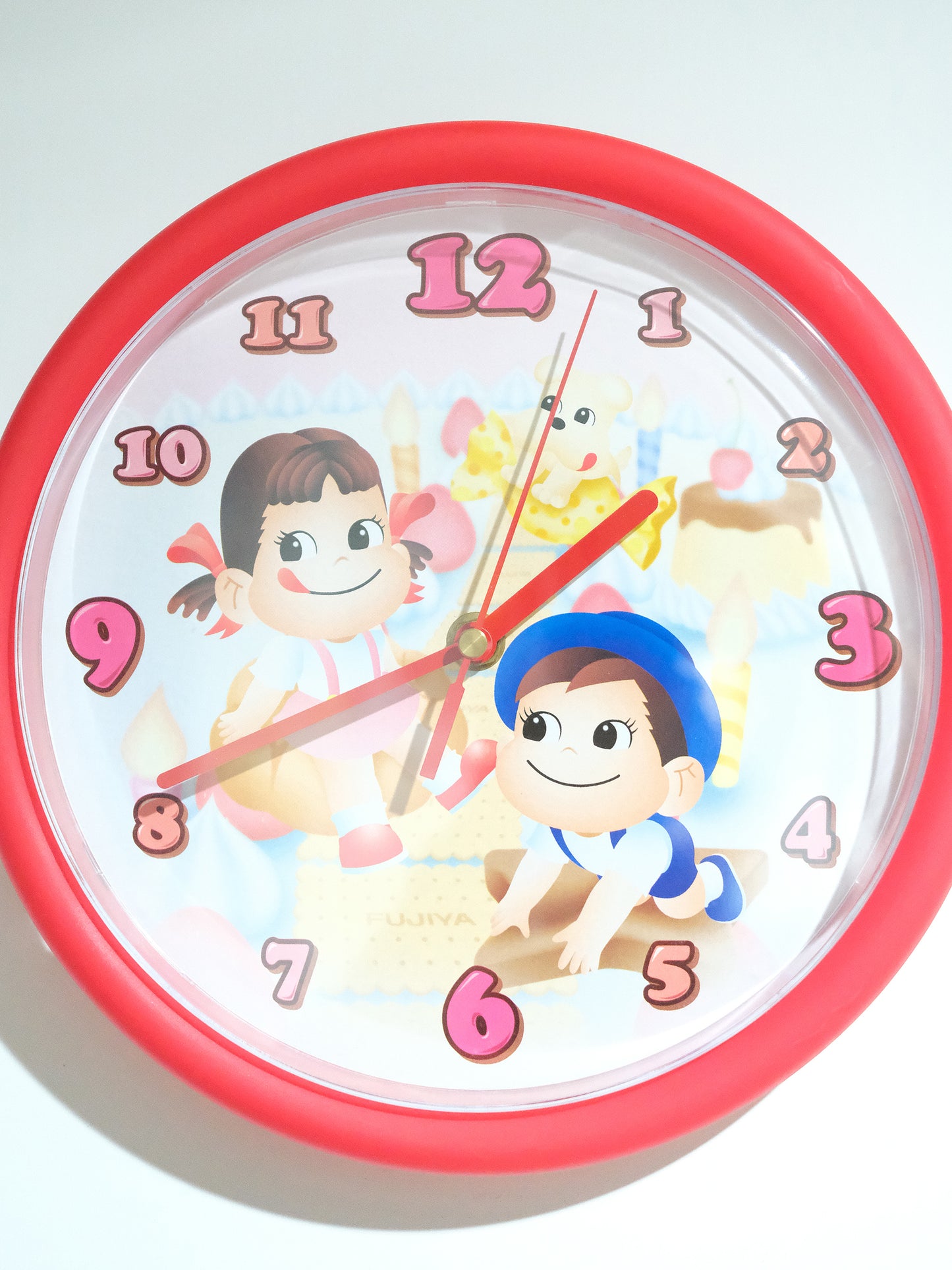 全新品 不二家 Peko & Poko 牛奶妹 掛牆 石英鐘 掛鐘 Quartz Clock