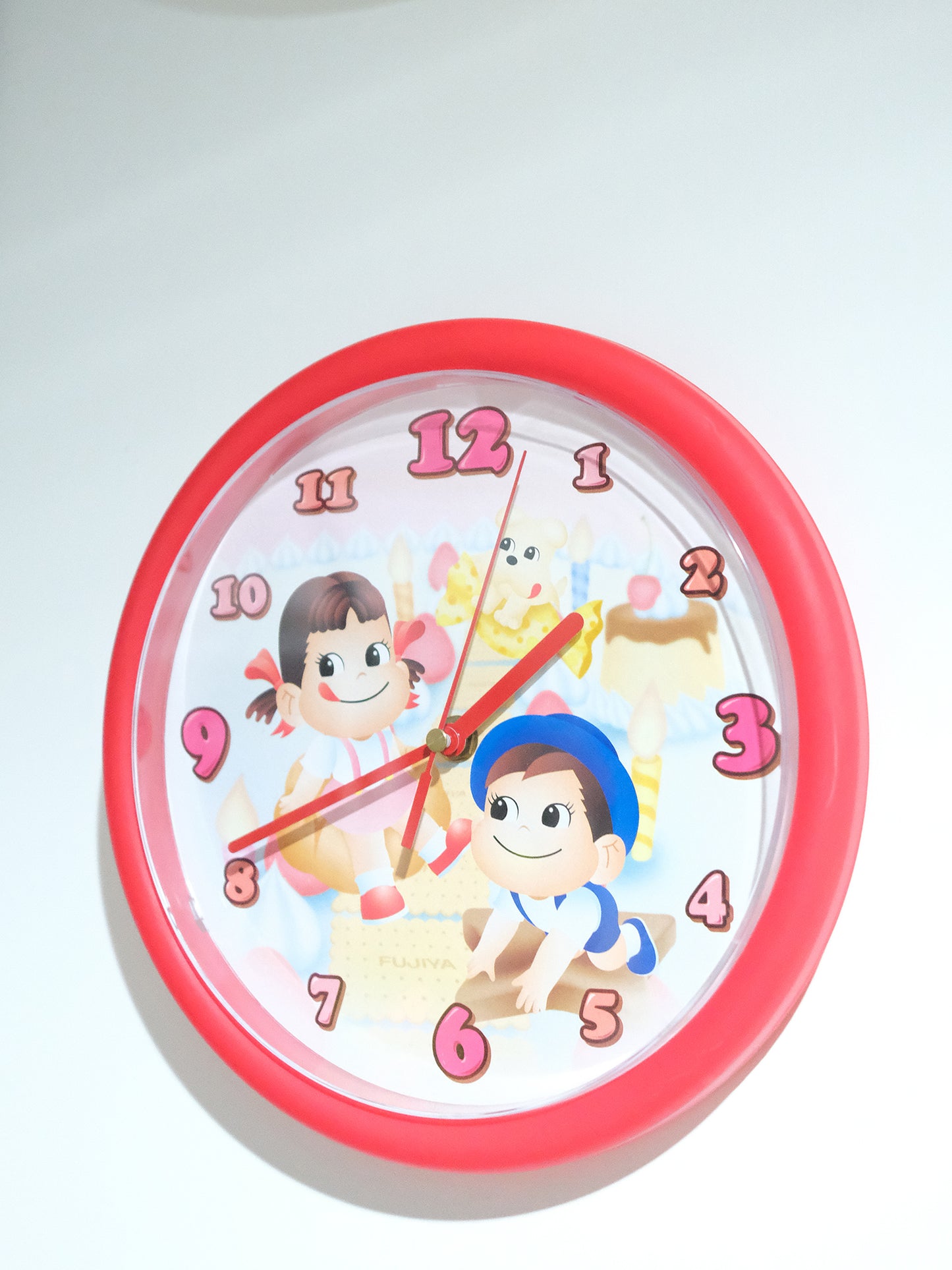 全新品 不二家 Peko & Poko 牛奶妹 掛牆 石英鐘 掛鐘 Quartz Clock