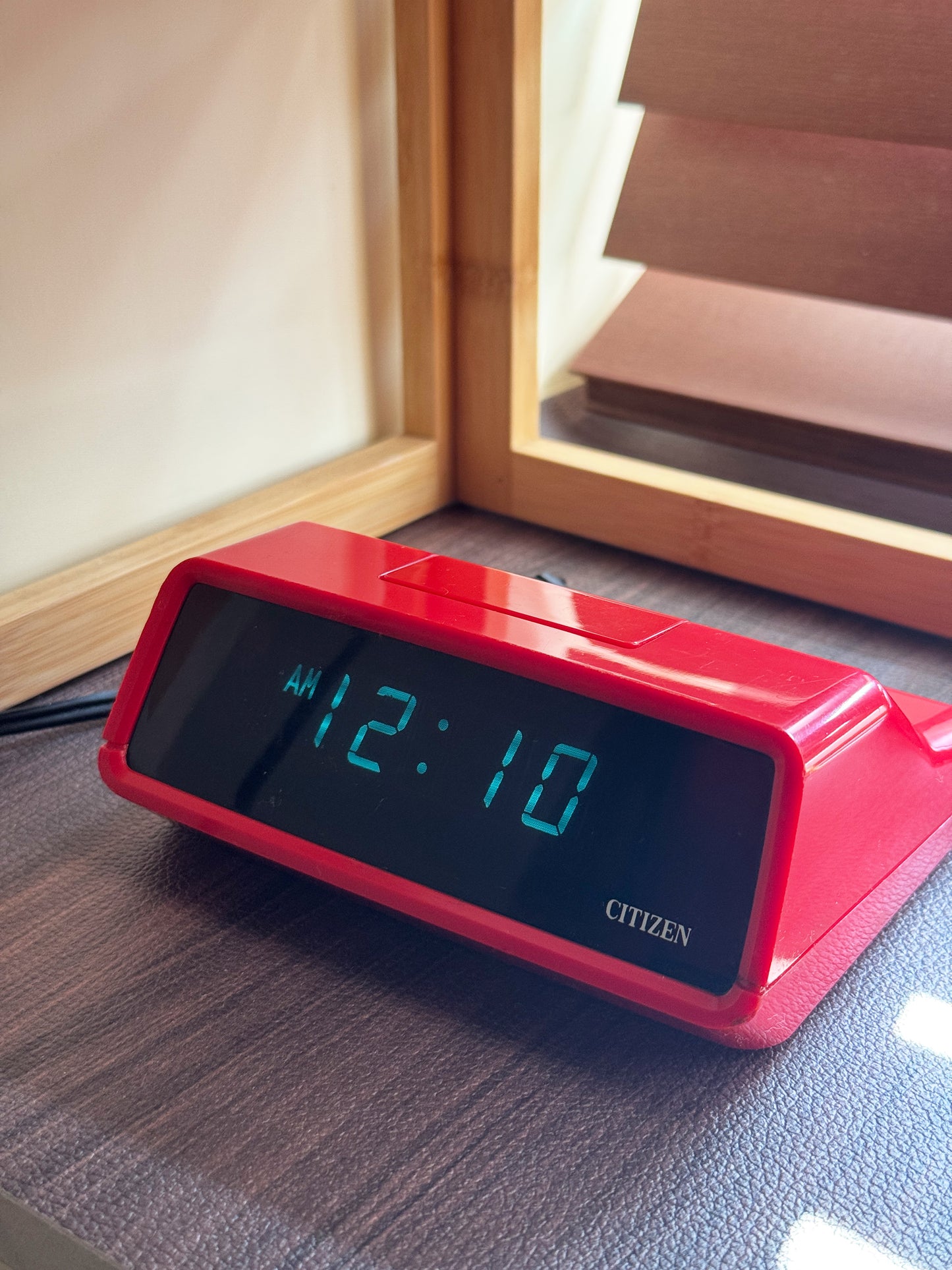 日本制 Citizen 星辰 5RD605 Digital Alarm Clock 紅色 電子 時計#2