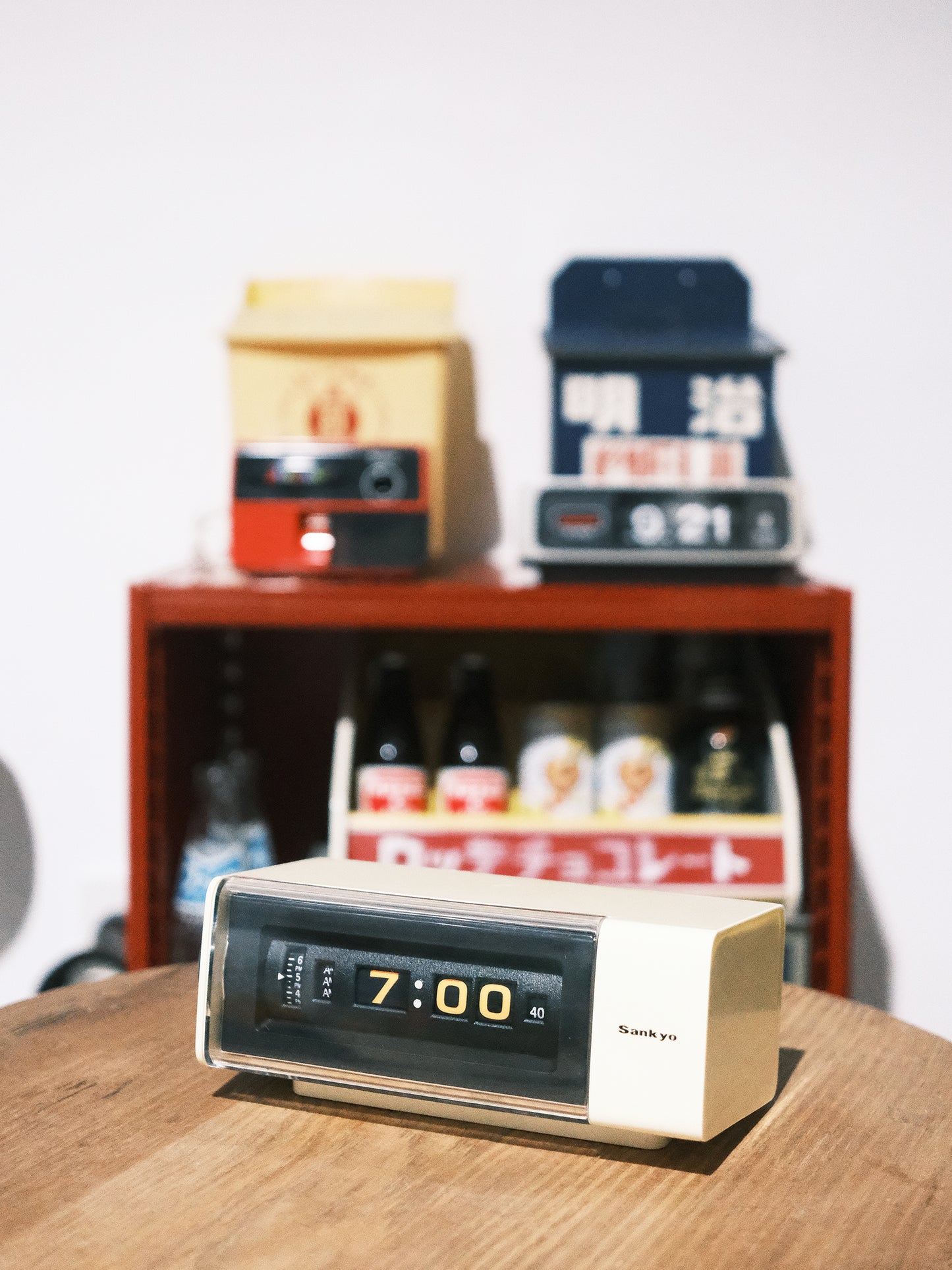 日本制 70s Sankyo 三協精機 DT-162 Digital Alarm Flip Clock 翻頁鐘 白色