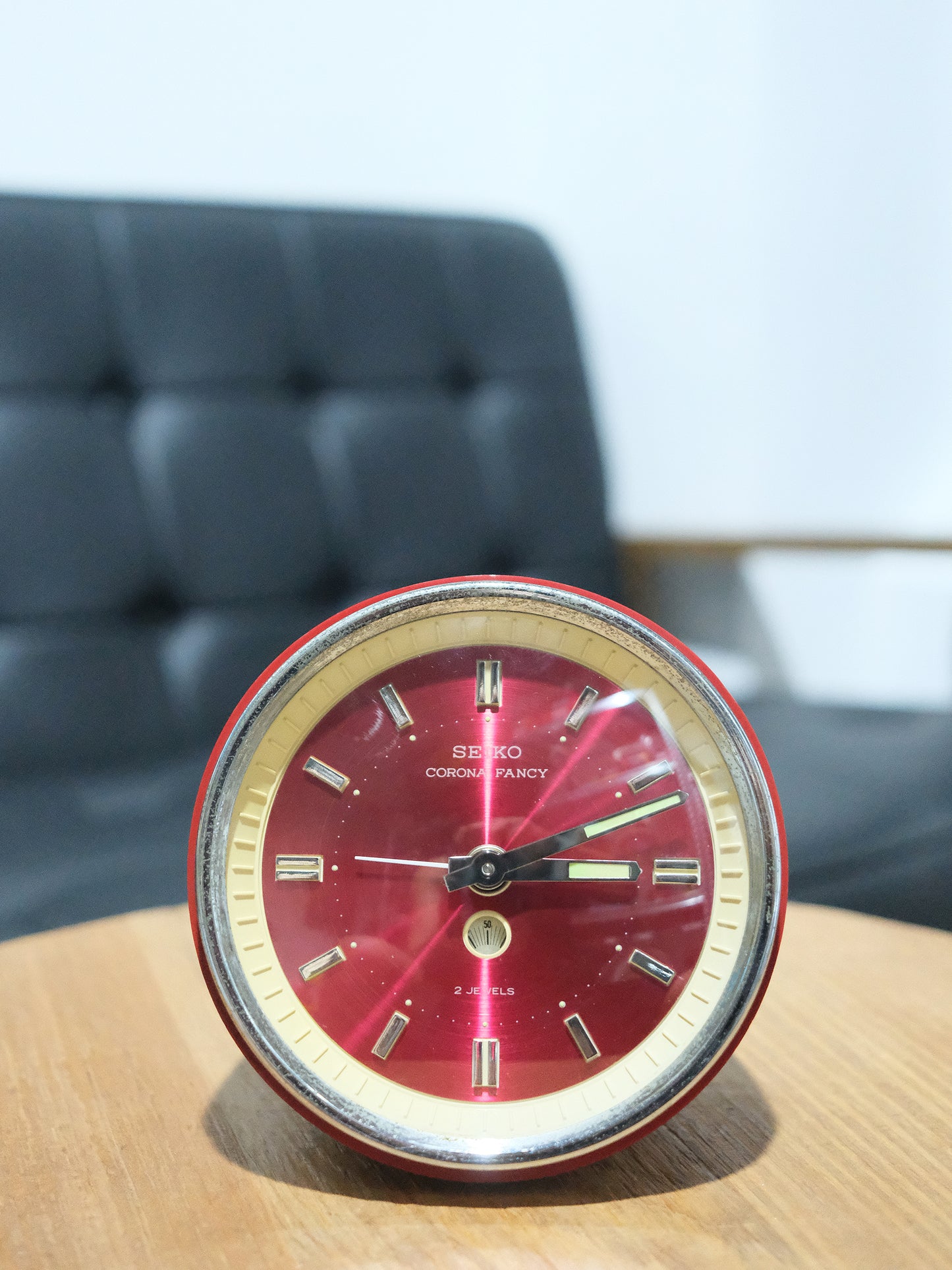 日本制 Seiko 精工 CF-538 手動 上鏈式 Spaceage 紅色 桌上 鬧鐘 時鐘 Clock