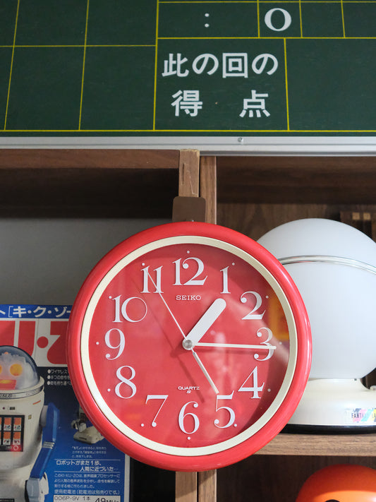 日本制 Seiko 精工 QA252R 紅色 掛牆 小掛鐘 石英鐘 Quartz Clock