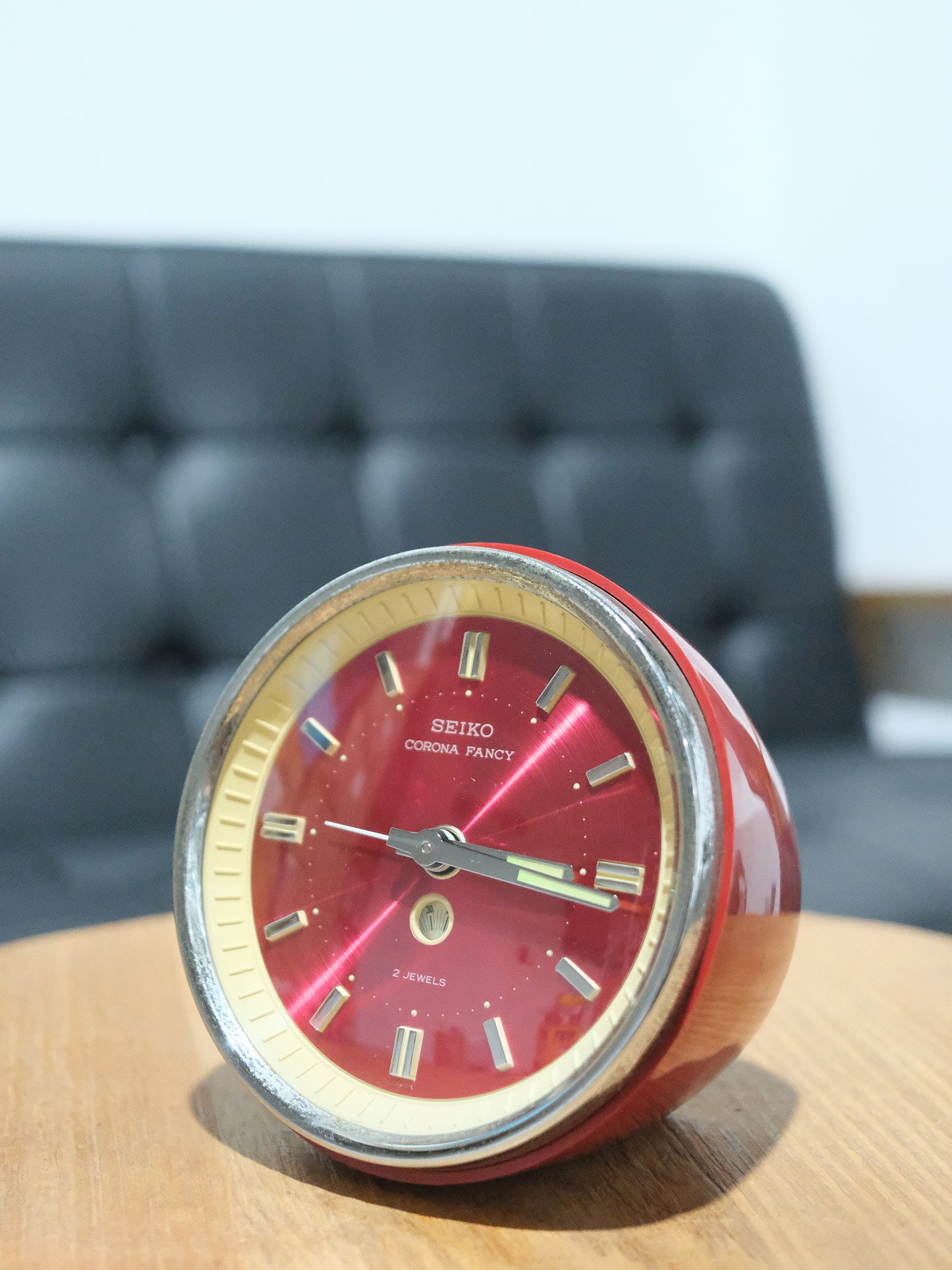日本制 Seiko 精工 CF-538 手動 上鏈式 Spaceage 紅色 桌上 鬧鐘 時鐘 Clock