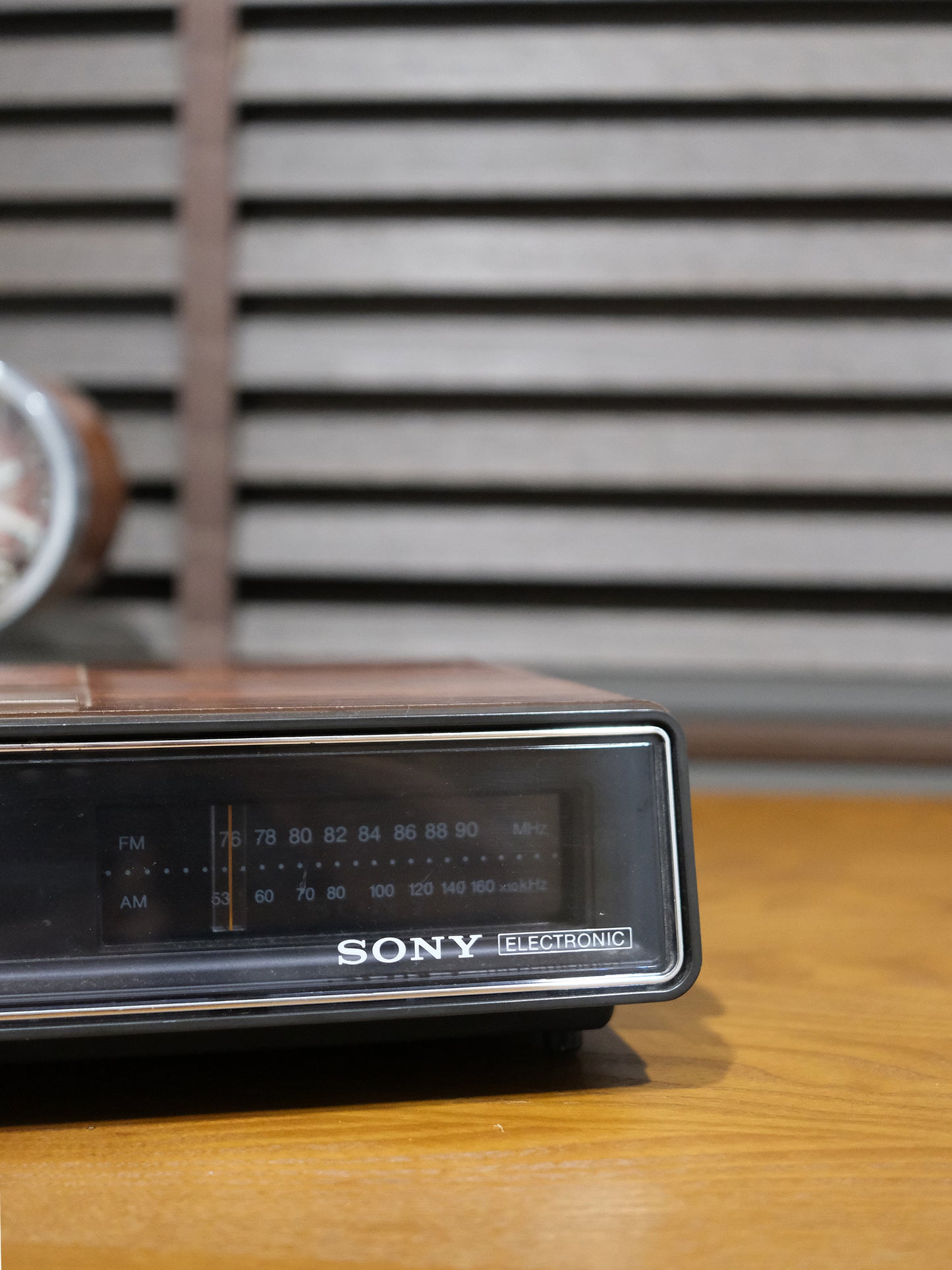 日本 1976年 SONY FM/AM Digital Clock Radio 木紋 電子收音機鬧鐘