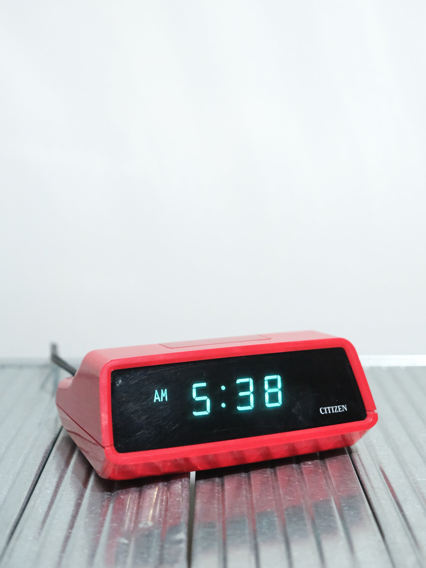 日本制 昭和 Citizen 星辰 5RD605 Digital Alarm Clock 紅色 電子 鬧鐘 時計