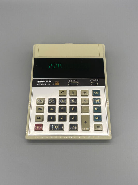 日本制 Sharp Compet CS-2118 VFD Calculator 營光管 計數機 電卓