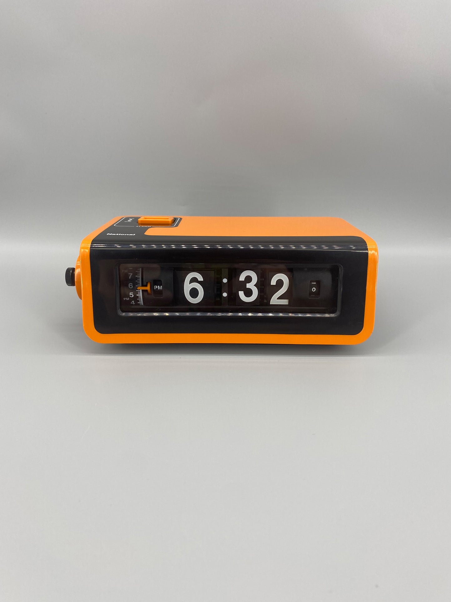 日本制 70s National TG02 Alarm Flip Clock 翻頁鐘 橙色 有盒