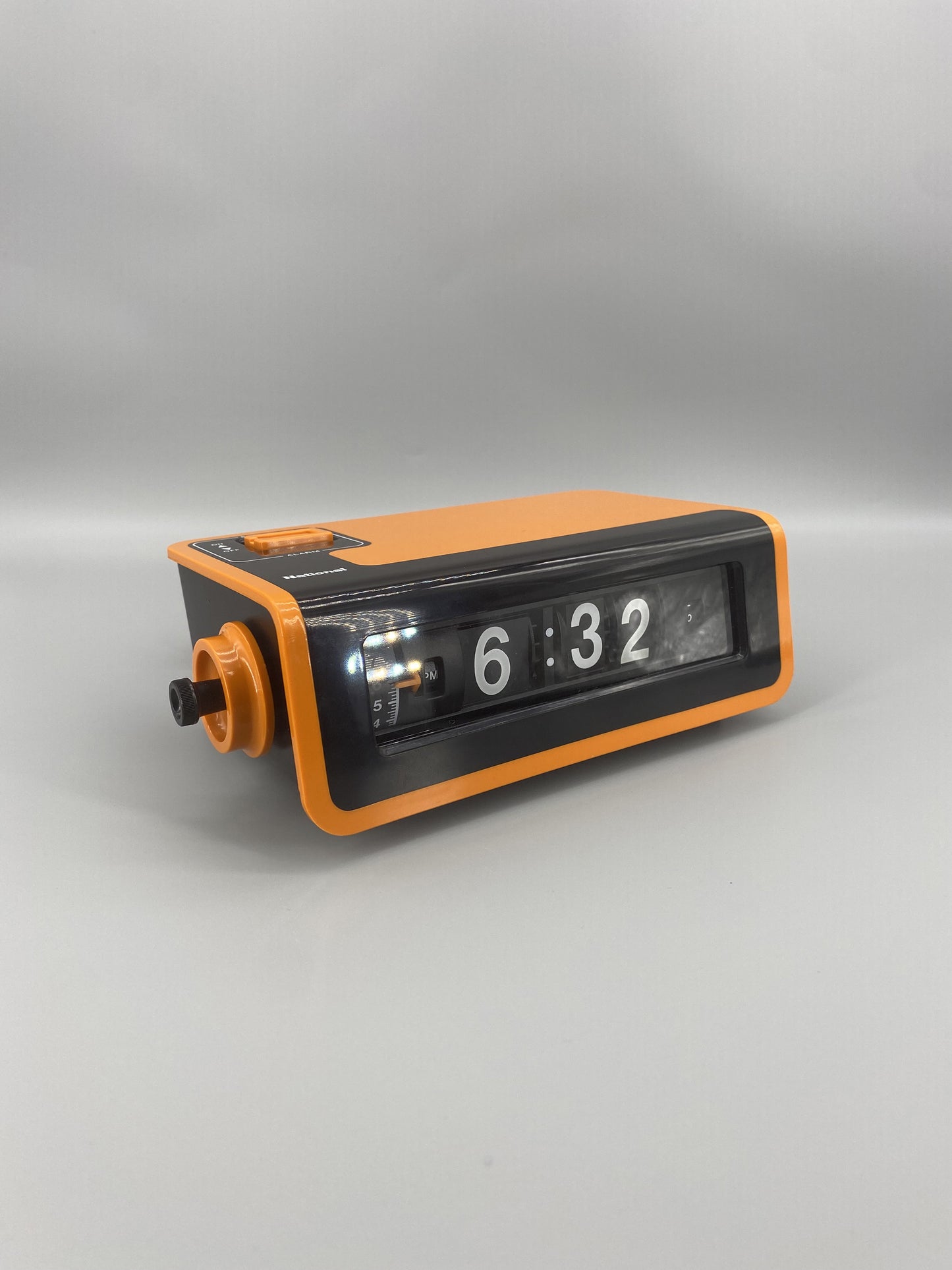 日本制 70s National TG02 Alarm Flip Clock 翻頁鐘 橙色 有盒