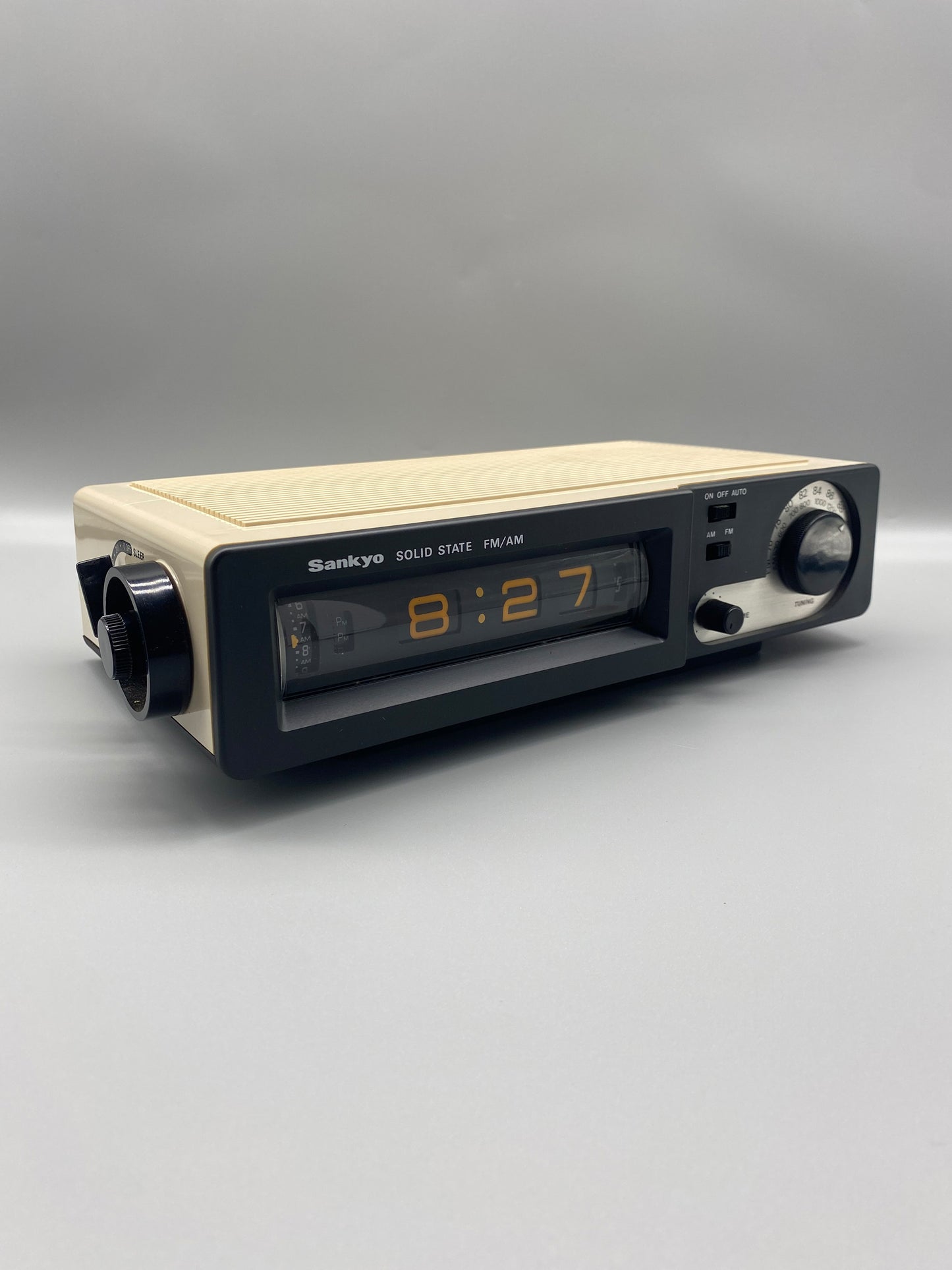 日本制 70s Sankyo SC-707 Solid State FM/AM Radio Flip Clock 收音機 翻頁鐘 有盒