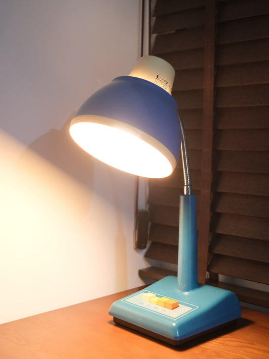 日本制 昭和 National LB-618 按鈕式 白熱 藍色 擡燈 Table Light Lamp