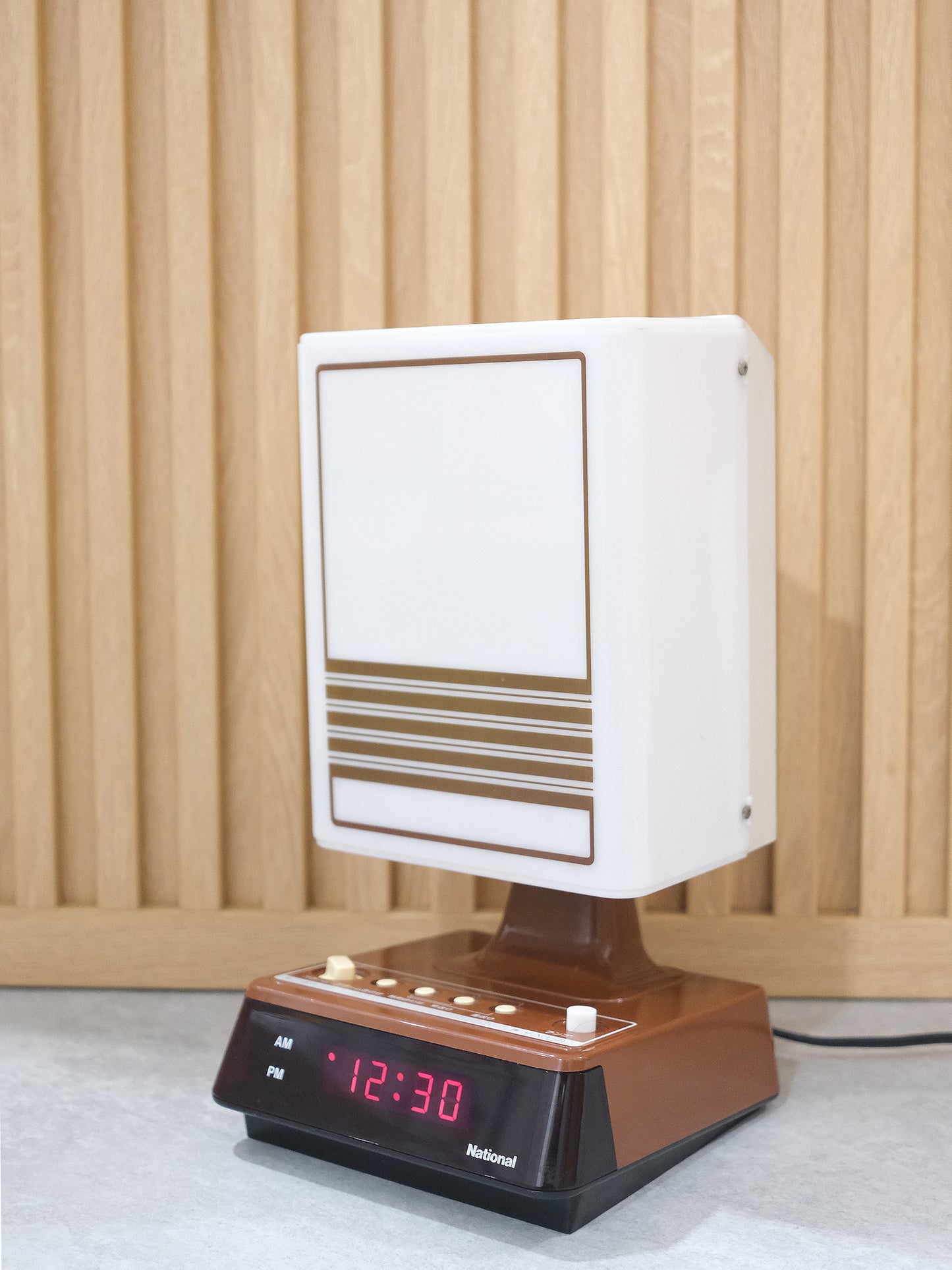 日本制 昭和 National LH-460 日式 白熱 電子鐘 擡燈 Alarm Clock Table Light