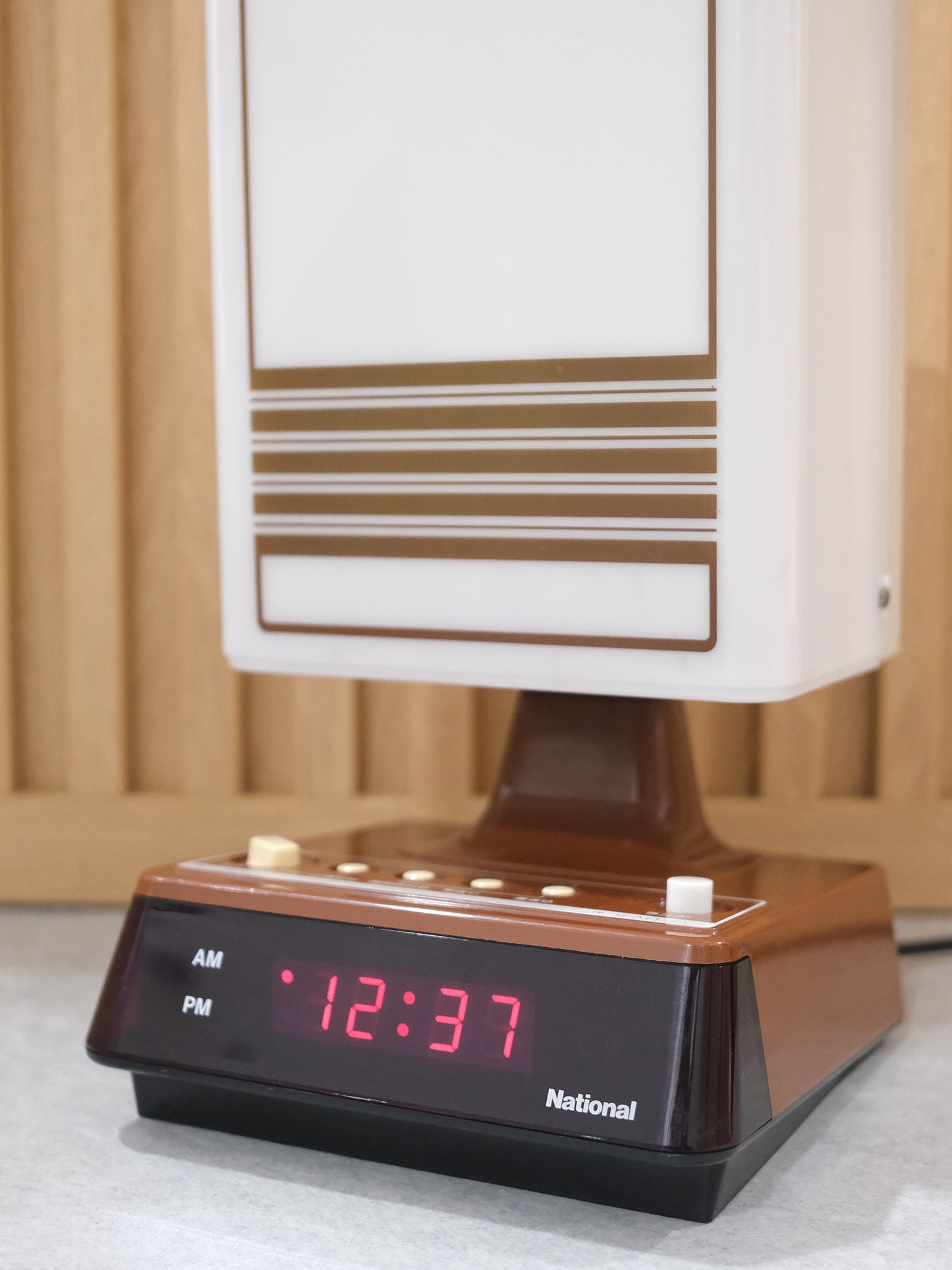 日本制 昭和 National LH-460 日式 白熱 電子鐘 擡燈 Alarm Clock Table Light