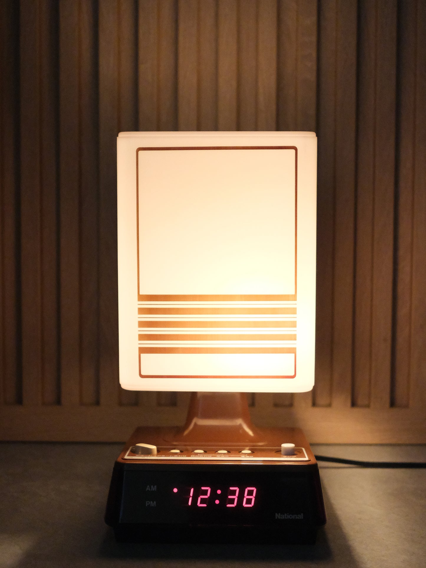 日本制 昭和 National LH-460 日式 白熱 電子鐘 擡燈 Alarm Clock Table Light