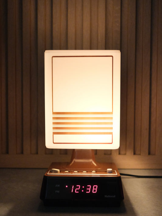 日本制 昭和 National LH-460 日式 白熱 電子鐘 擡燈 Alarm Clock Table Light
