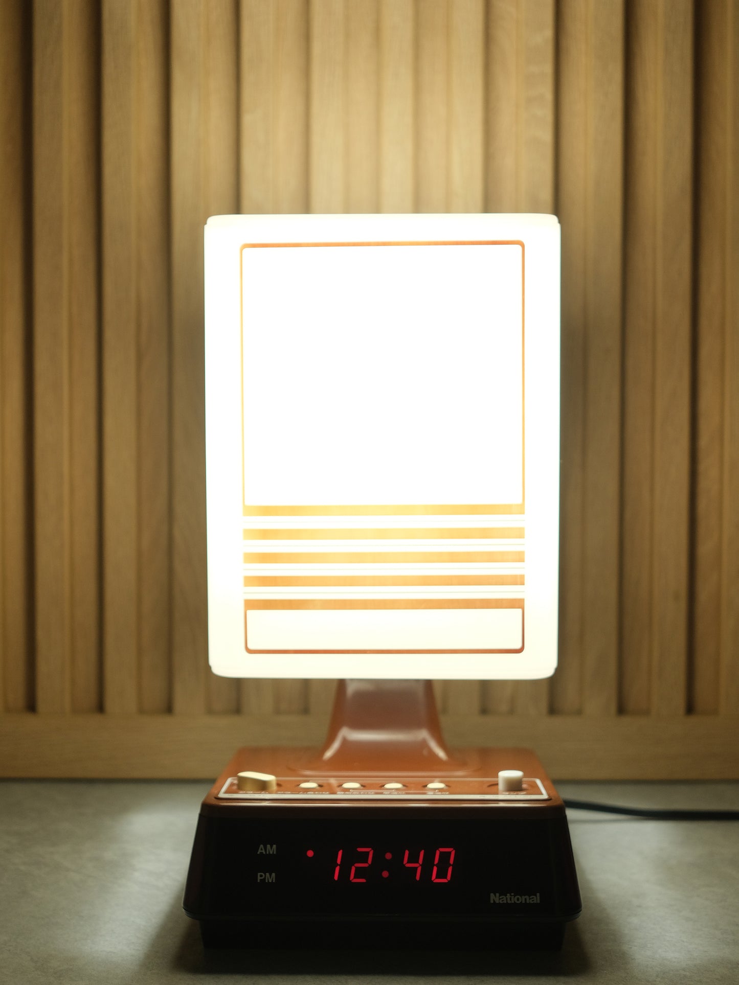 日本制 昭和 National LH-460 日式 白熱 電子鐘 擡燈 Alarm Clock Table Light