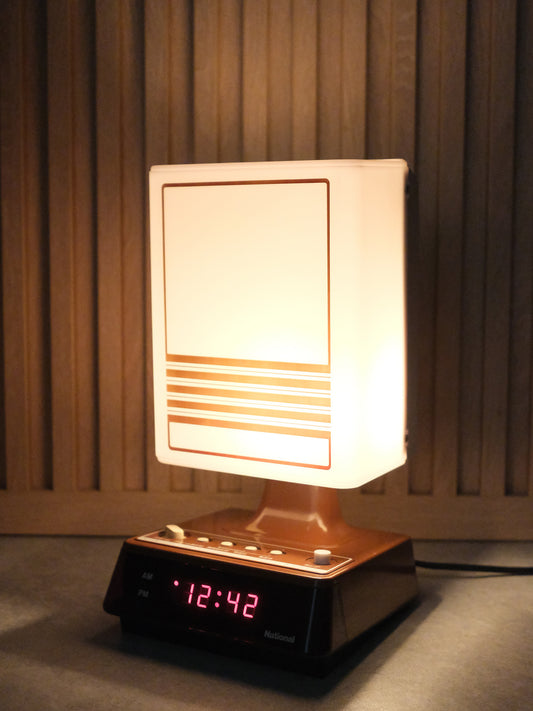 日本制 昭和 National LH-460 日式 白熱 電子鐘 擡燈 Alarm Clock Table Light
