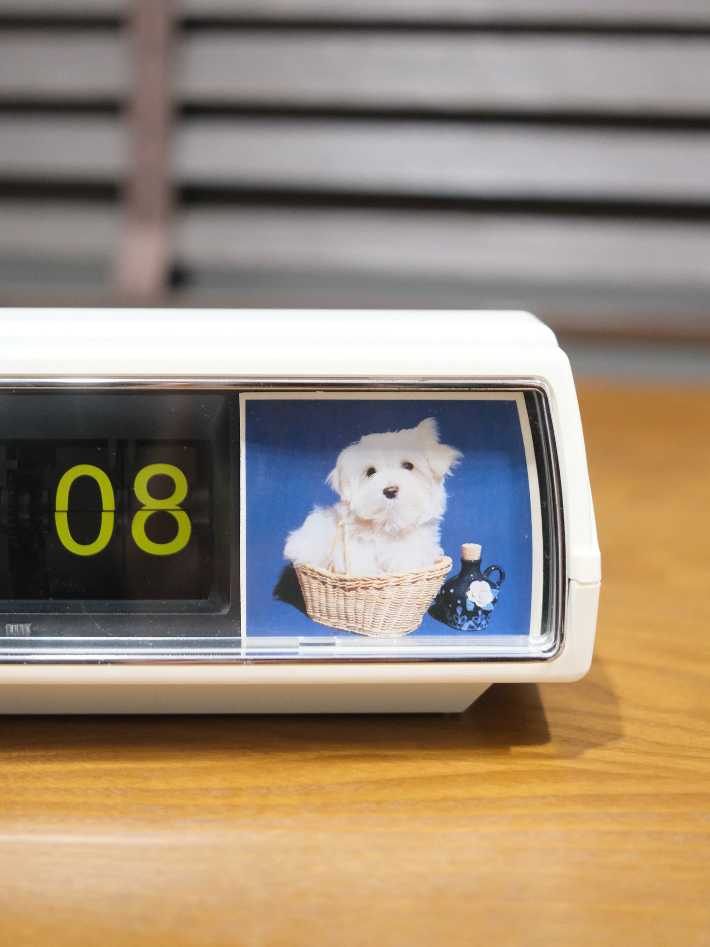 日本制 70s Sankyo LT-105 Digital Alarm Dog Flip Clock 白色 翻頁鐘 有盒