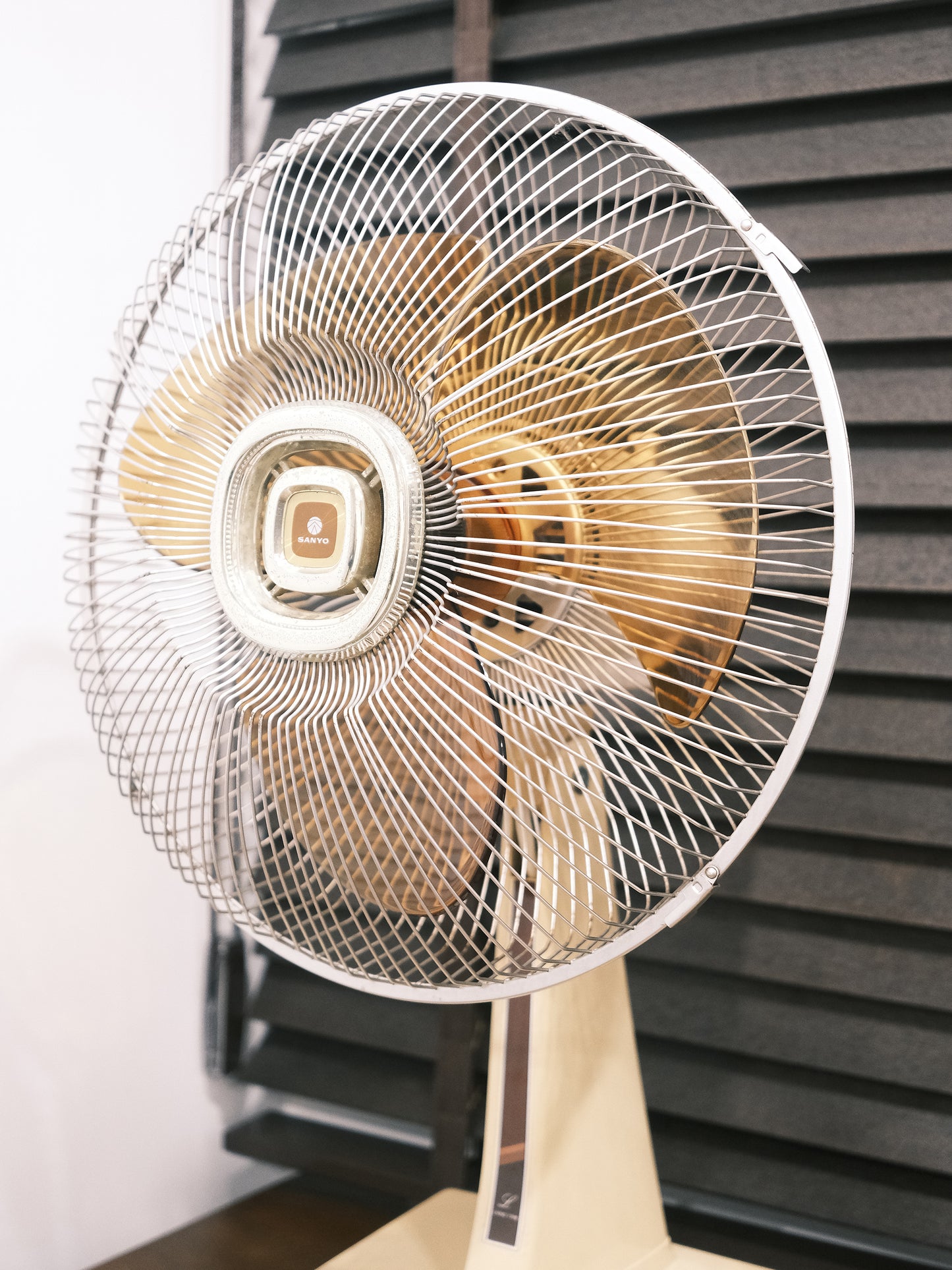 日本制 昭和 Sanyo 三洋三葉 三段風速調節 茶色 電風扇 Electric fan