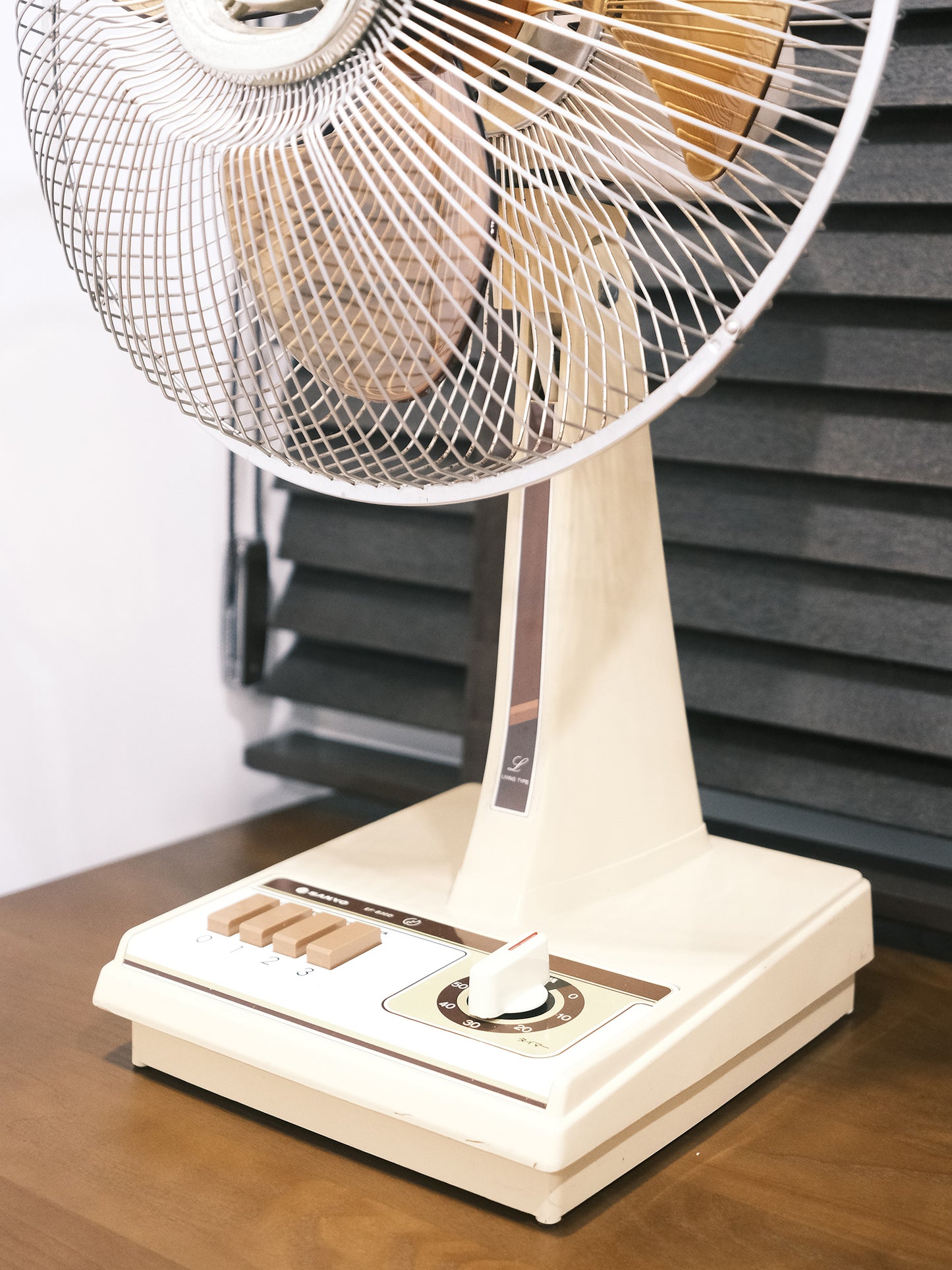 日本制 昭和 Sanyo 三洋三葉 三段風速調節 茶色 電風扇 Electric fan