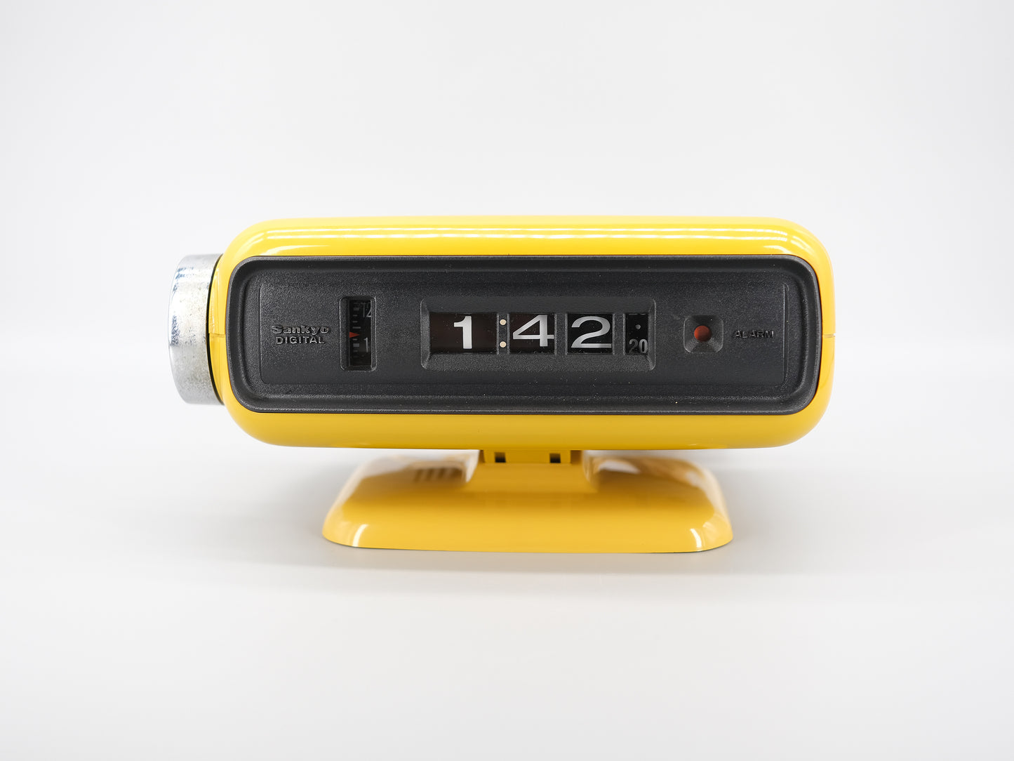 日本制 70s Sankyo DT-101A Digital Alarm Flip Clock 翻頁鐘 芥辣黃