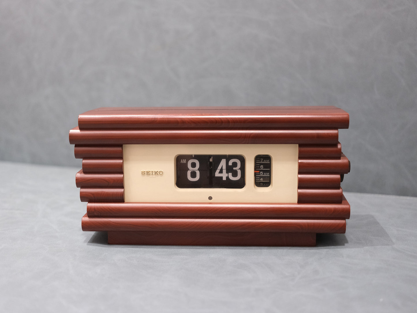 日本制 70s Seiko 精工 仿木頭 Digital Alarm Flip Clock 翻頁鐘