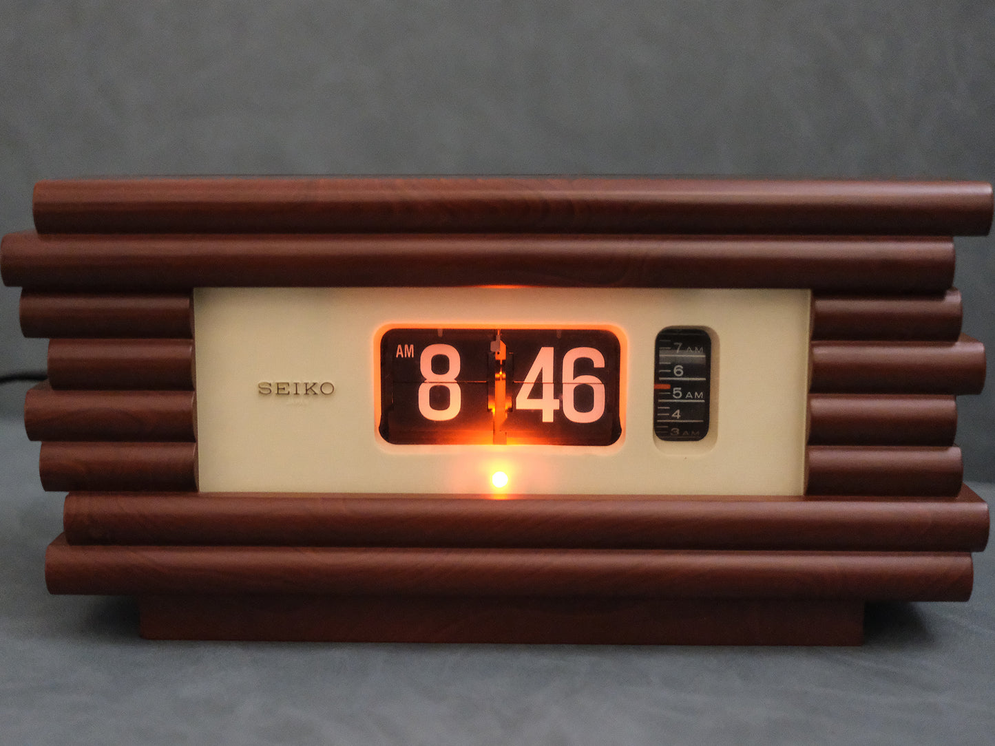 日本制 70s Seiko 精工 仿木頭 Digital Alarm Flip Clock 翻頁鐘