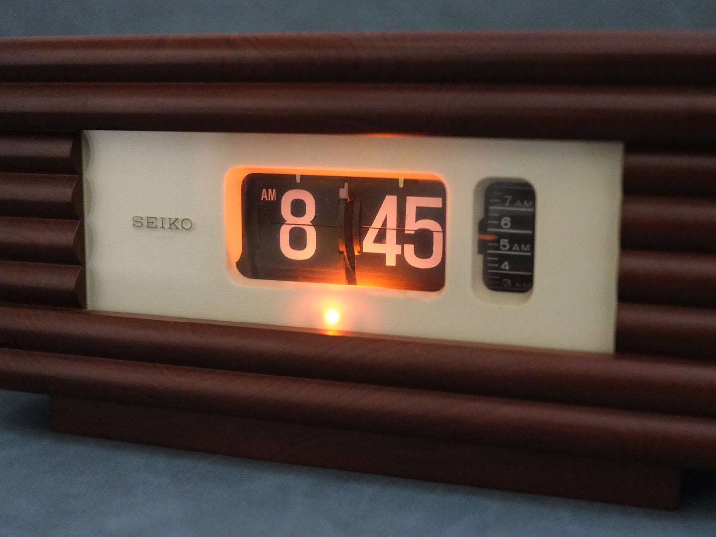 日本制 70s Seiko 精工 仿木頭 Digital Alarm Flip Clock 翻頁鐘