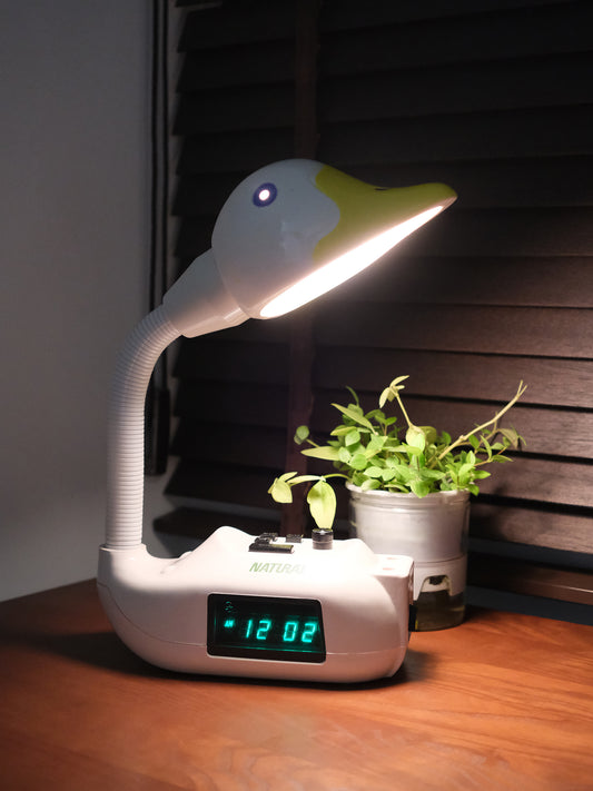 日本 昭和 天鵝 Electronic Alarm Clock Lamp 電子 鬧鐘 擡燈